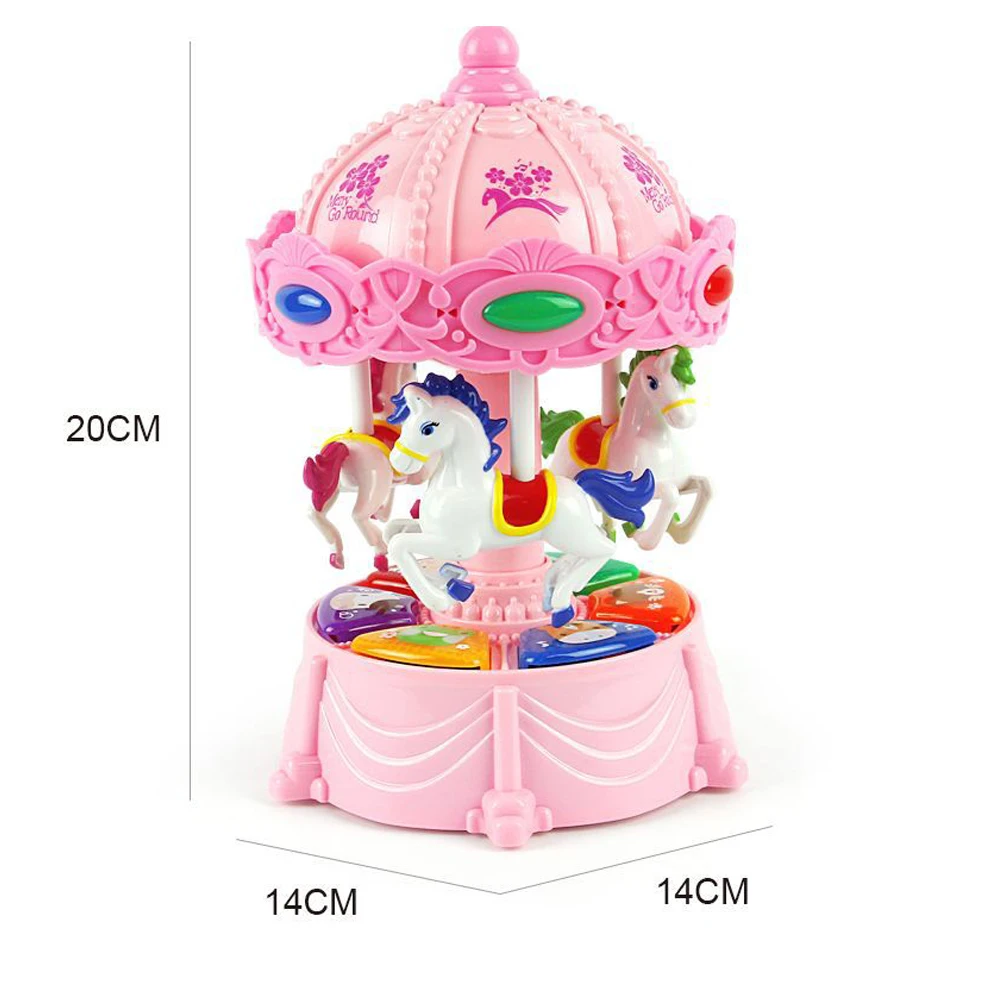 Музыкальная шкатулка в виде карусели милая Веселая круглая электронная