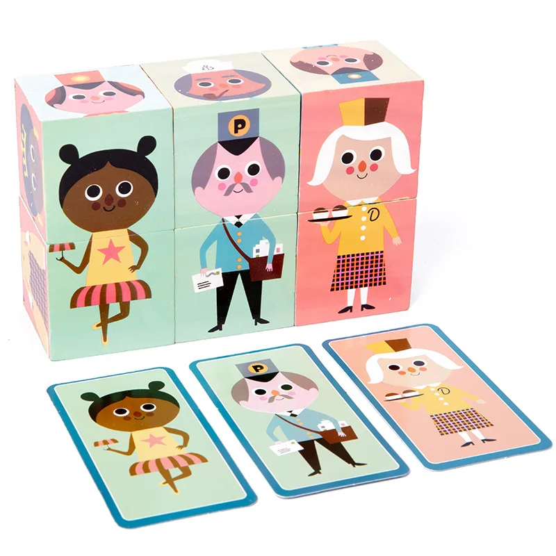 

6 блоков в наборе, 3D головоломка с персонажами для раннего развития, игрушка для дошкольного развития для детей ясельного возраста LB