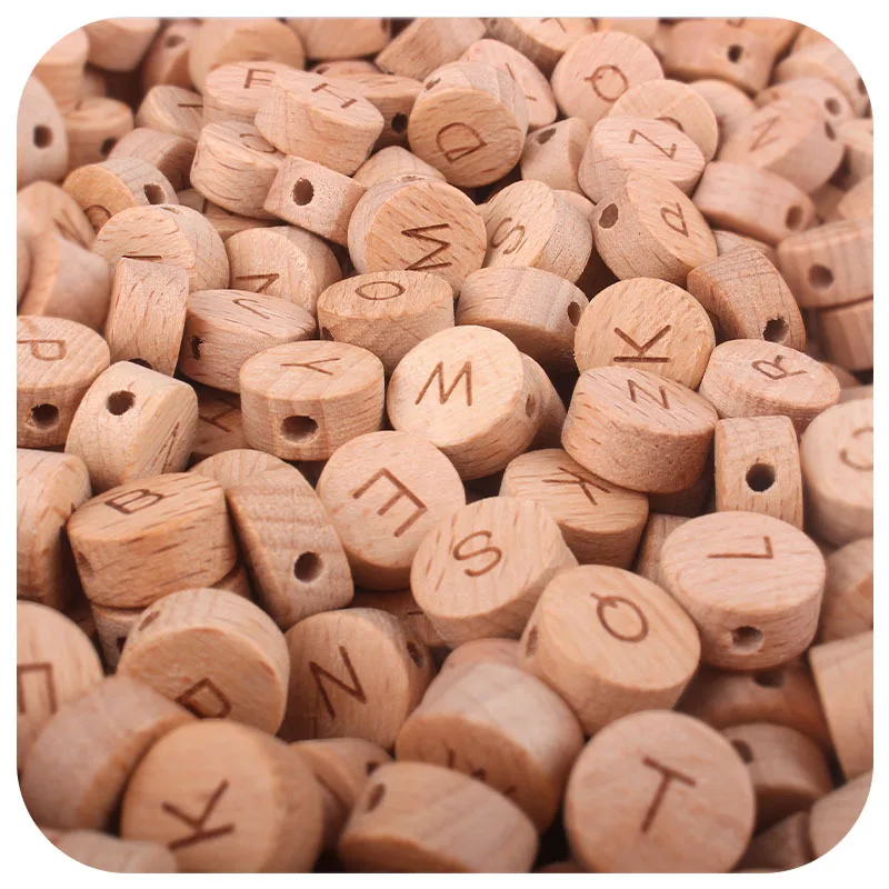 300pcs Wooden Beads Alphabet English Round Initials Spacer Beads For Jewellery Making Supplies Diy Bracelet Necklace Accessories