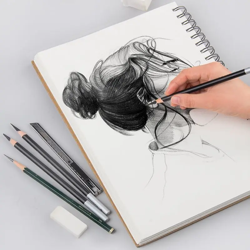 Профессиональный блокнот для рисования спиральными катушками 8K/16K двухсторонний