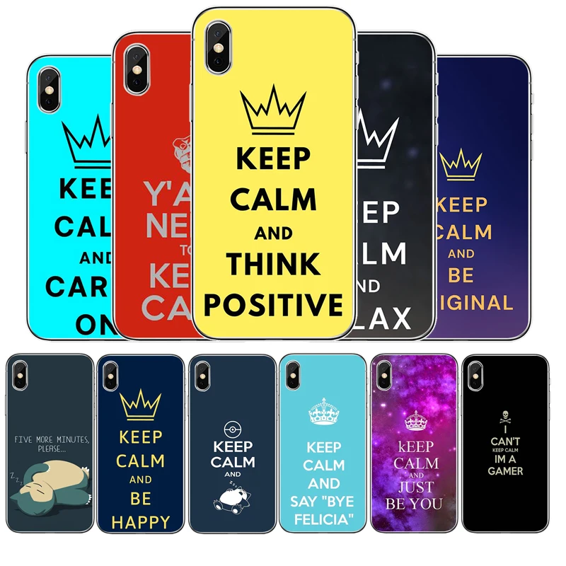 Силиконовый чехол Keep Calm для iphone 11 Pro MAX 5 6 7 8 9 10 X XS XR XSMAX Plus SE 2020|Бамперы| |