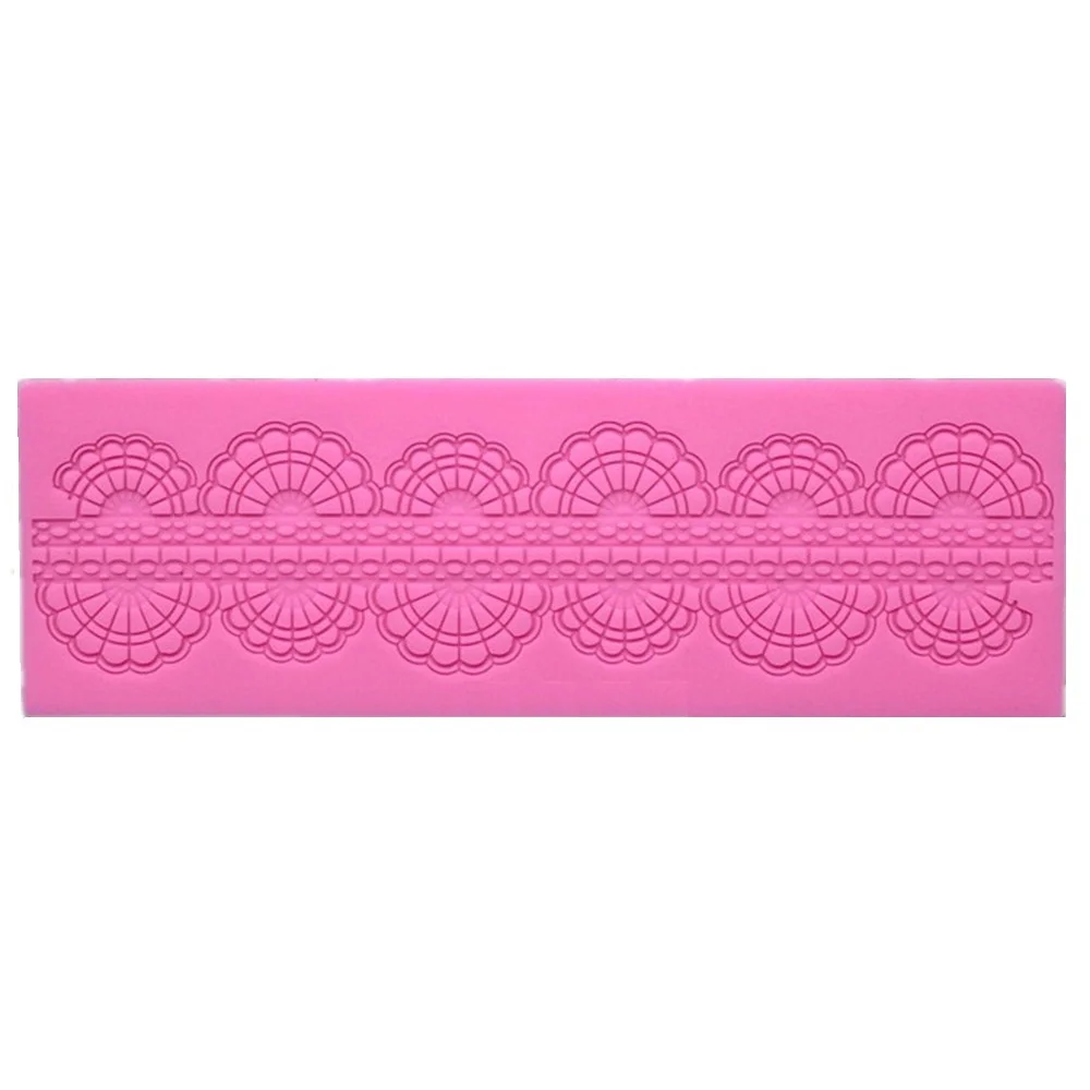 Силиконовая кружевная форма с двойным вентилятором для украшения торта из