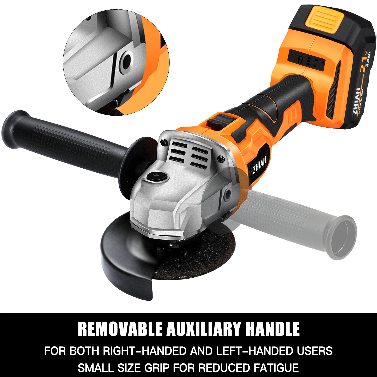 Угловая шлифовальная машина ZHJAN беспроводная литиевый аккумулятор - купить по