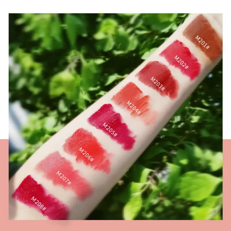 8 Colors Waterproof Matte Nude Lipstick Pigment Long Lasting Lip Gloss Women Makeup Lipgloss Peach Color | Красота и здоровье
