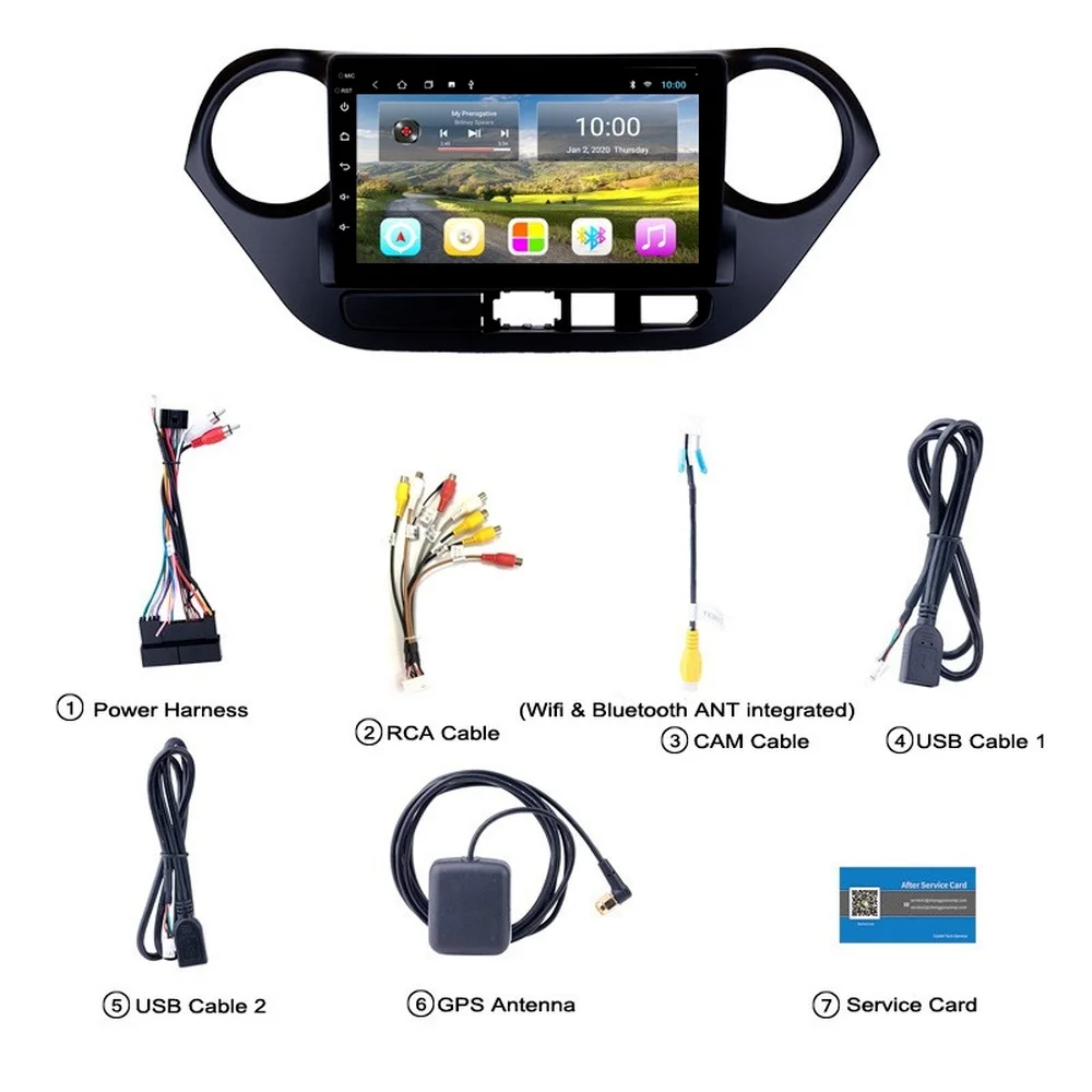 Автомагнитола 4 Гб + 64 ГБ Android 10 0 для HYUNDAI I10/Hyundai Grand i10 2013-мультимедийный плеер с Wi-Fi
