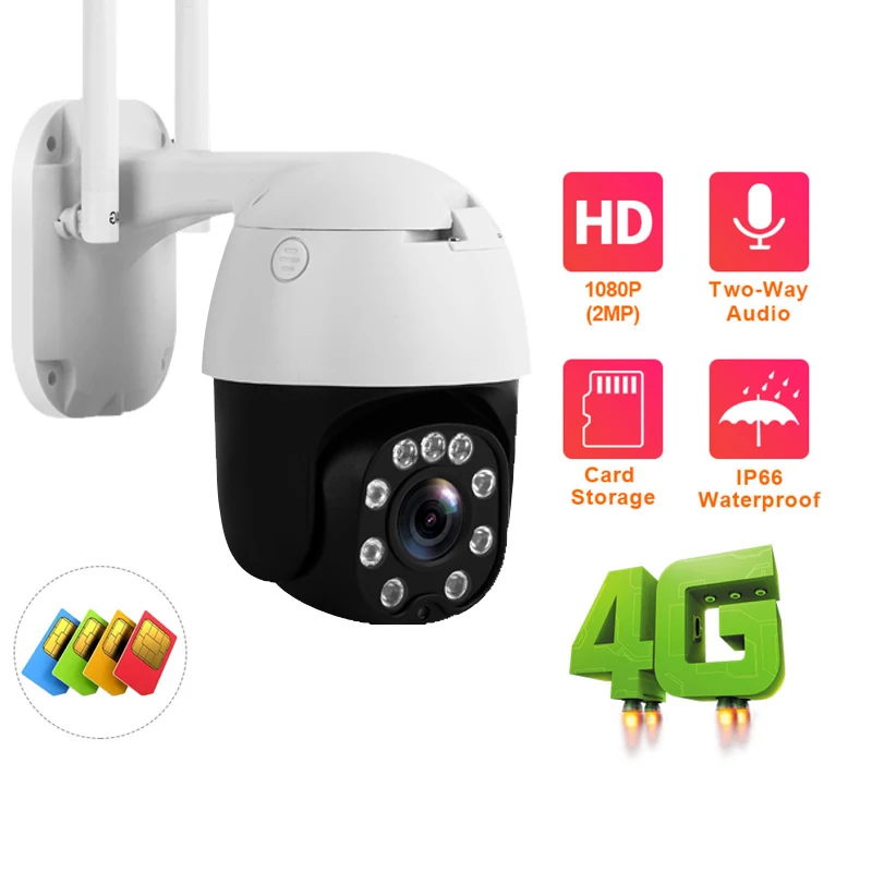 

4G Surveillance Wifi PTZ IP Camera 1080P 5MP Two Way Audio AI Auto Tracking Wireless Cam Outdoor IR Video Home Security Camera