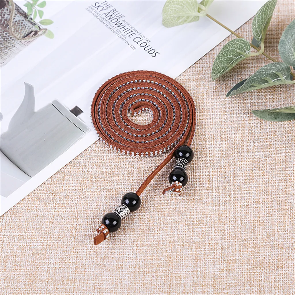 Женский ремень со стразами узкий эластичный однотонный пояс для платьев без