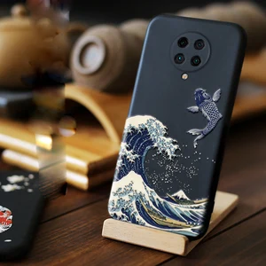 emboss phone case for xiaomi pocophone f2 pro cover kanagawa waves 3d relief case for xiaomi poco f2 pro free global shipping