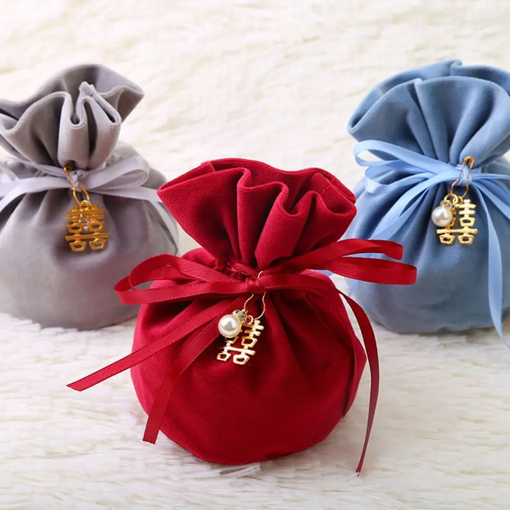 

New Velvet Sugar Gift Bag Creative Wedding Candy Box Baby Shower Boxes for Party Favors Event Supplies Comestic Bags