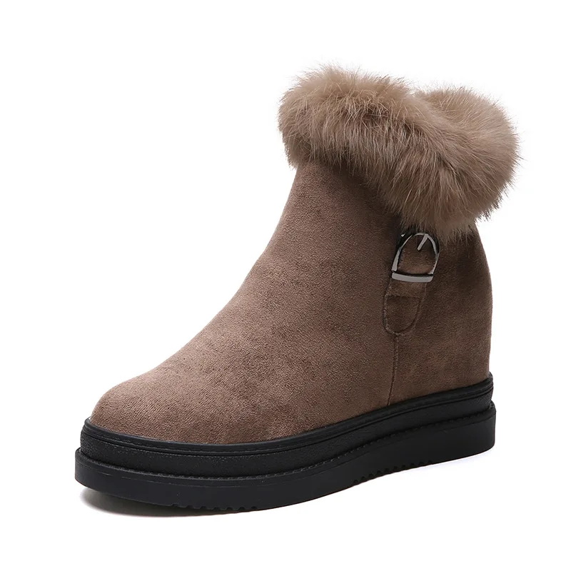 Женские зимние ботинки коллекция 2019 года женские Теплые ботильоны из флока и