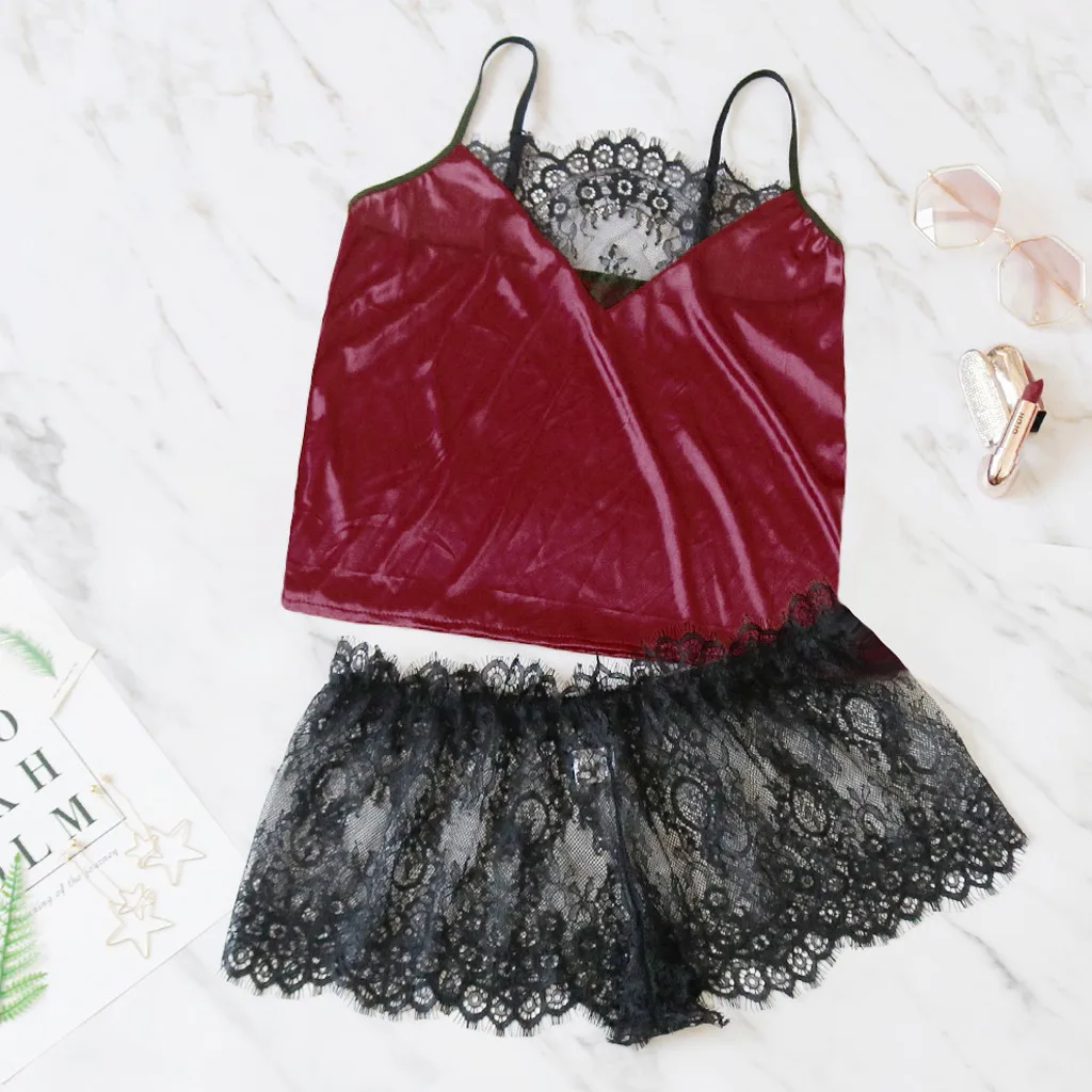 Женский сексуальный шелковый камзол шорты с v образным вырезом окрашенная пижама