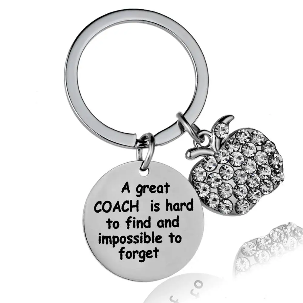 12 шт. отличный тренер трудно найти и невозможно забудьте брелоки Apple Crystal Rhinestone