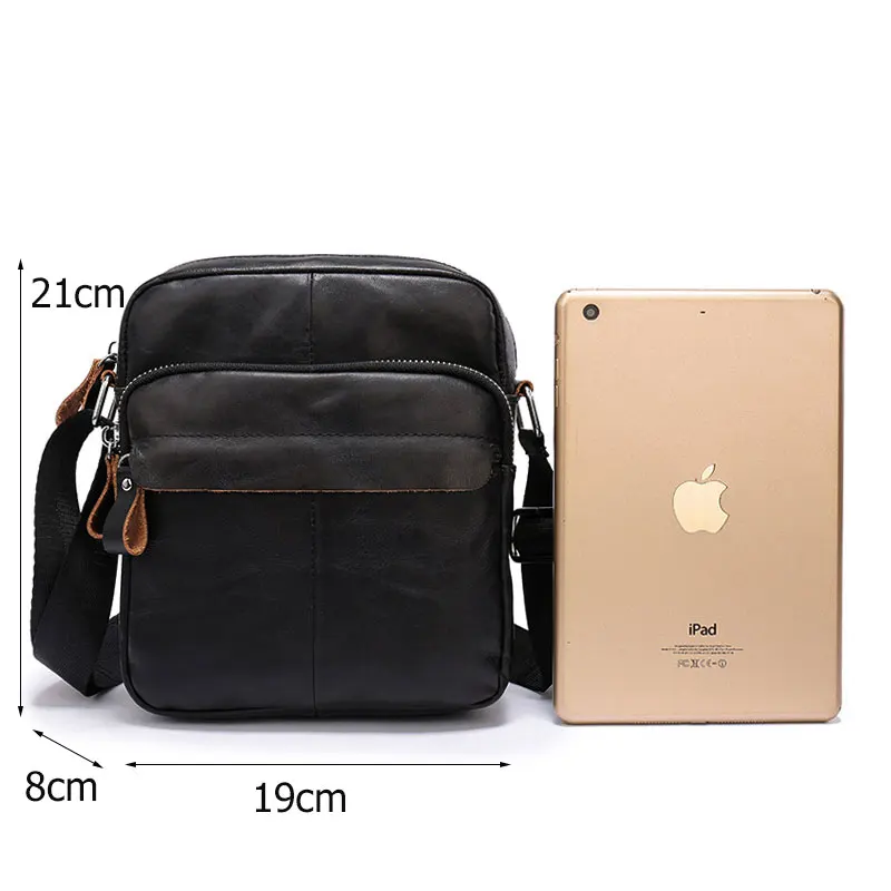 

New Men Shoulder Bag Genuine Leather Crossbody Bags Large Capacity Messenger Bags Waterproof Handbags Casual Small Briefcase