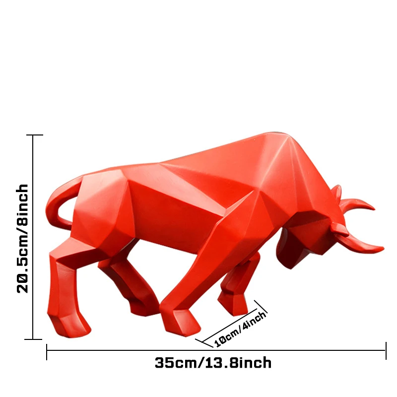 

35cm Bull Statue Bullfight Sculpture Ox Resin Nordic Decor Creative Home Decor Tabletop Statues Bison Figurine Animal Cabinet