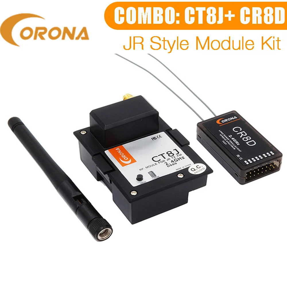 Модуль Corona 2 4 ГГц JR Graupner и комбинированный комплект Rx CR8D + CT8J (V2 DSSS) - купить по