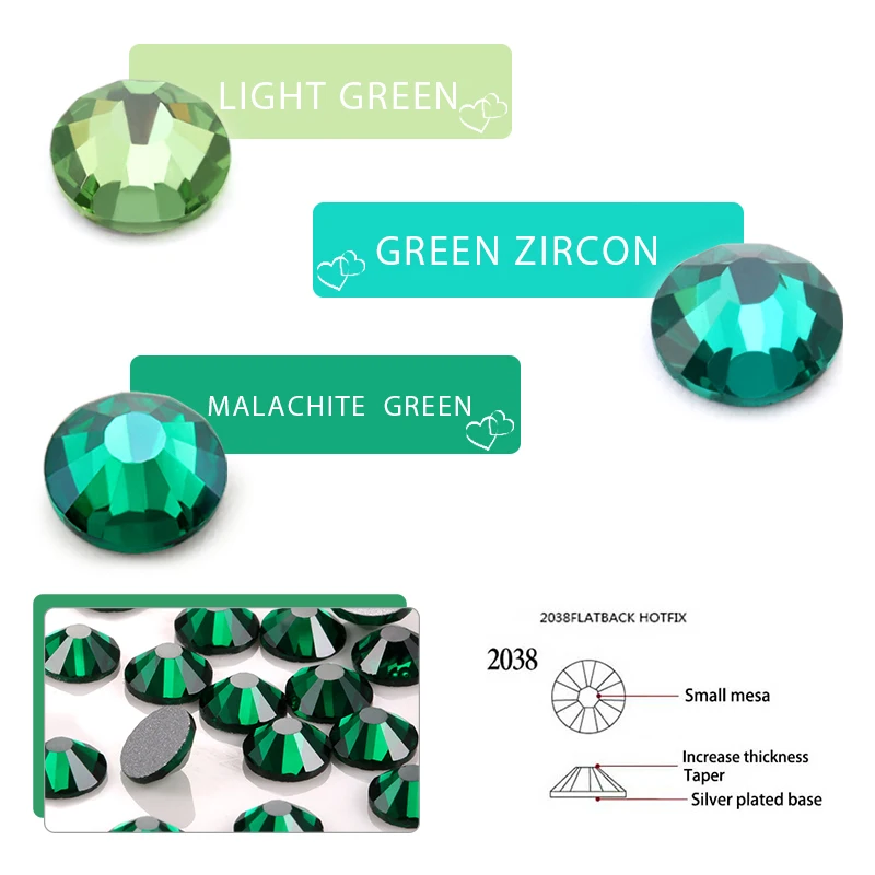 SS4 SS34 Malachite зеленые стеклянные кристаллы стразы для дизайна ногтей не горячая