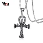 Vnox Scarab Ankn крест кулон для мужчин ожерелье египетская религиозная нержавеющая сталь 24 