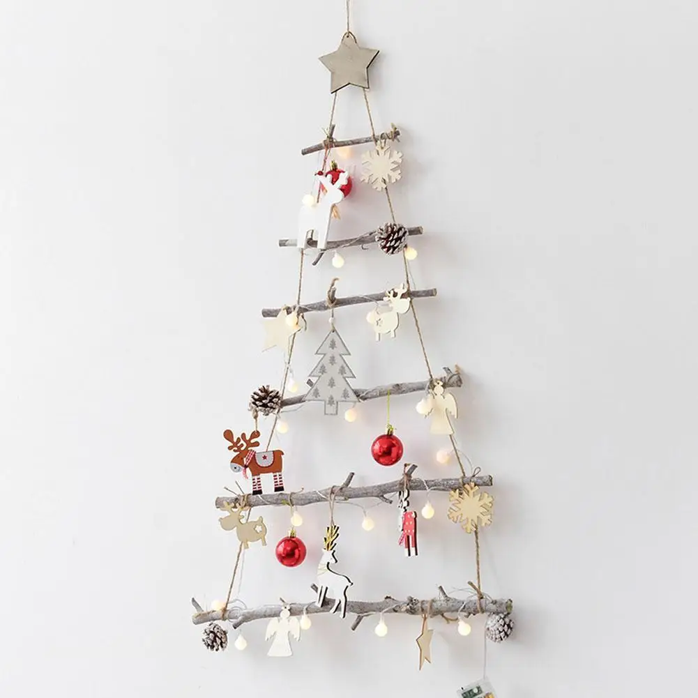 2021 DIY деревянная подвесная настенная Рождественская елка новогодние украшения