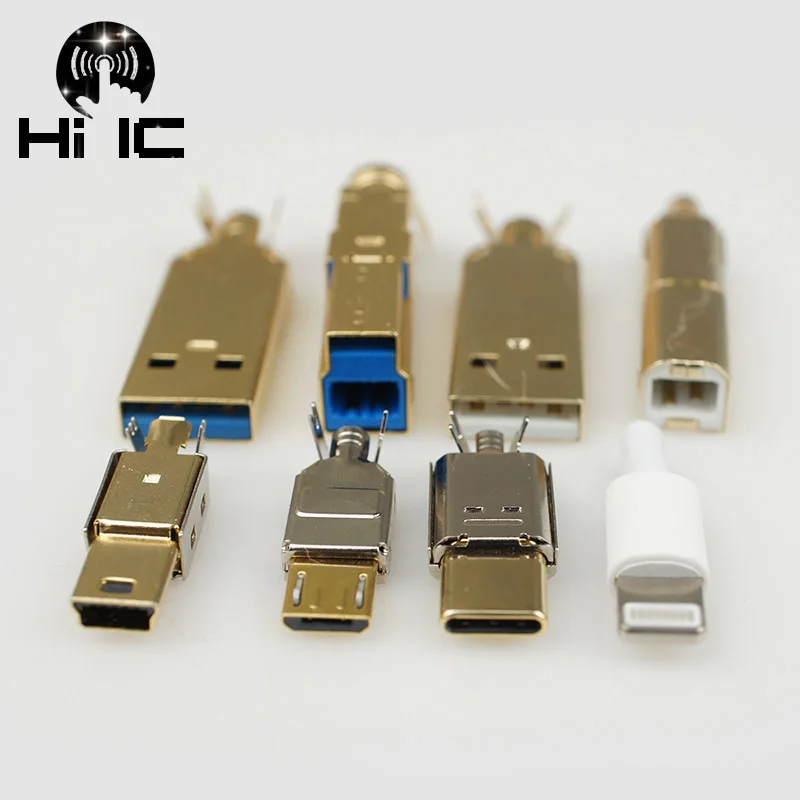 Позолоченный тип A Тип B C USB USB3.0 мини Mico коннектор разъем концевой порт