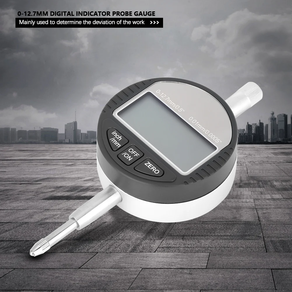

Digital Indicator 0-12.7mm/0.5'' Clock DTI 0.01mm/0.0005'' Electronic Micrometer Metric Inch Dial Indicator Gauge