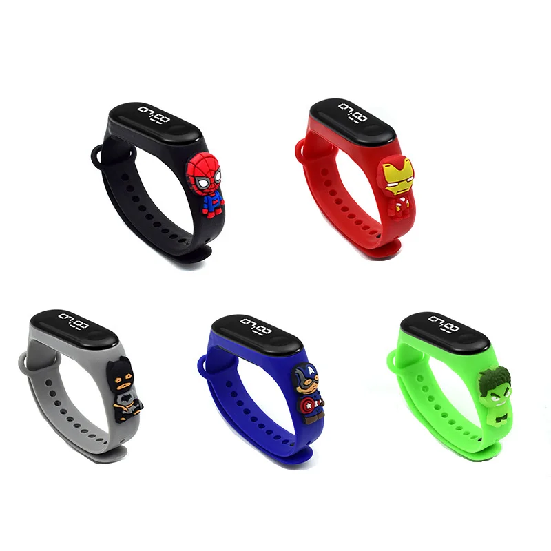 

Браслет с человеком-пауком часы светодиодные Мультяшные Куклы Детские электронные часы студенческие трендовые водонепроницаемые наручны...