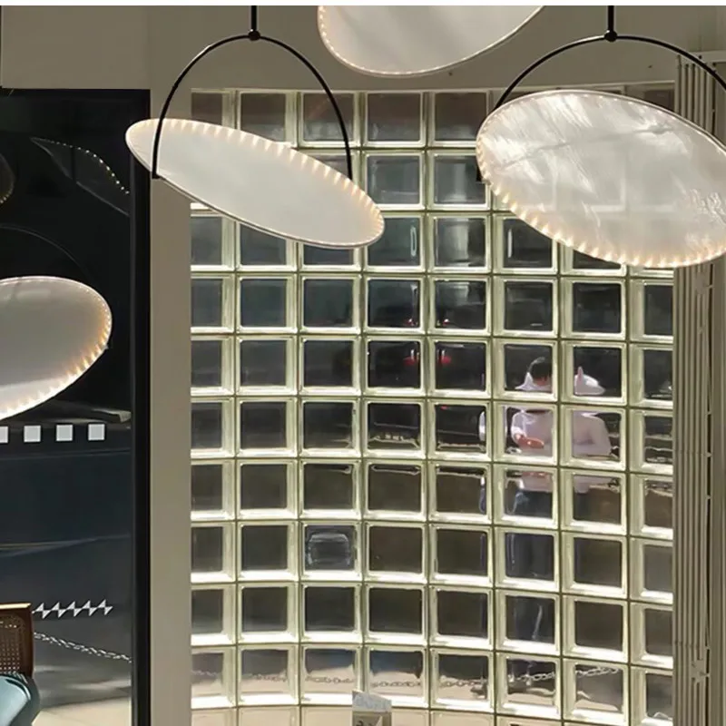 

Nordic minimalist restaurant UFO round LED chandelier modern living room dining room bar coffee shop decorative chandelier