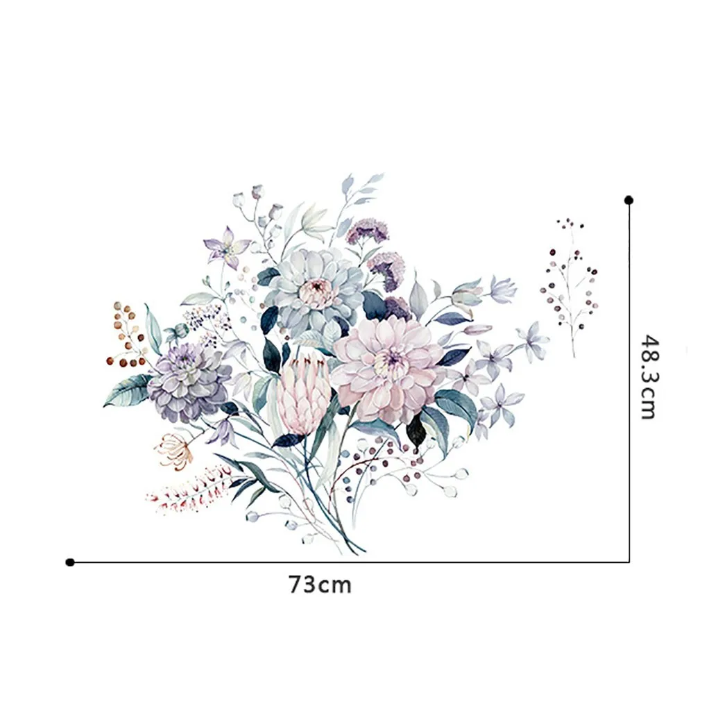 Наклейки на обои с принтом пионов и роз наклейки для детской комнаты украшение