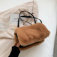 luxury bags women 2021 winter plush designer shoulder bag zipper high quality handbag women clutches travel crossbody bag