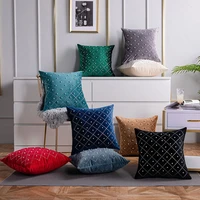 4545cm velvet fabric throw cushion cover home decoration sofa bed pearl pillowcover decor decorative lattice pillowcase 40798