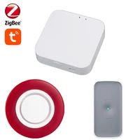 DIY KIT Tuya ZigBee Wireless Gateway with Strobe Flash Siren and Smart Vibration Detector Sensor Support Alexa Google Home