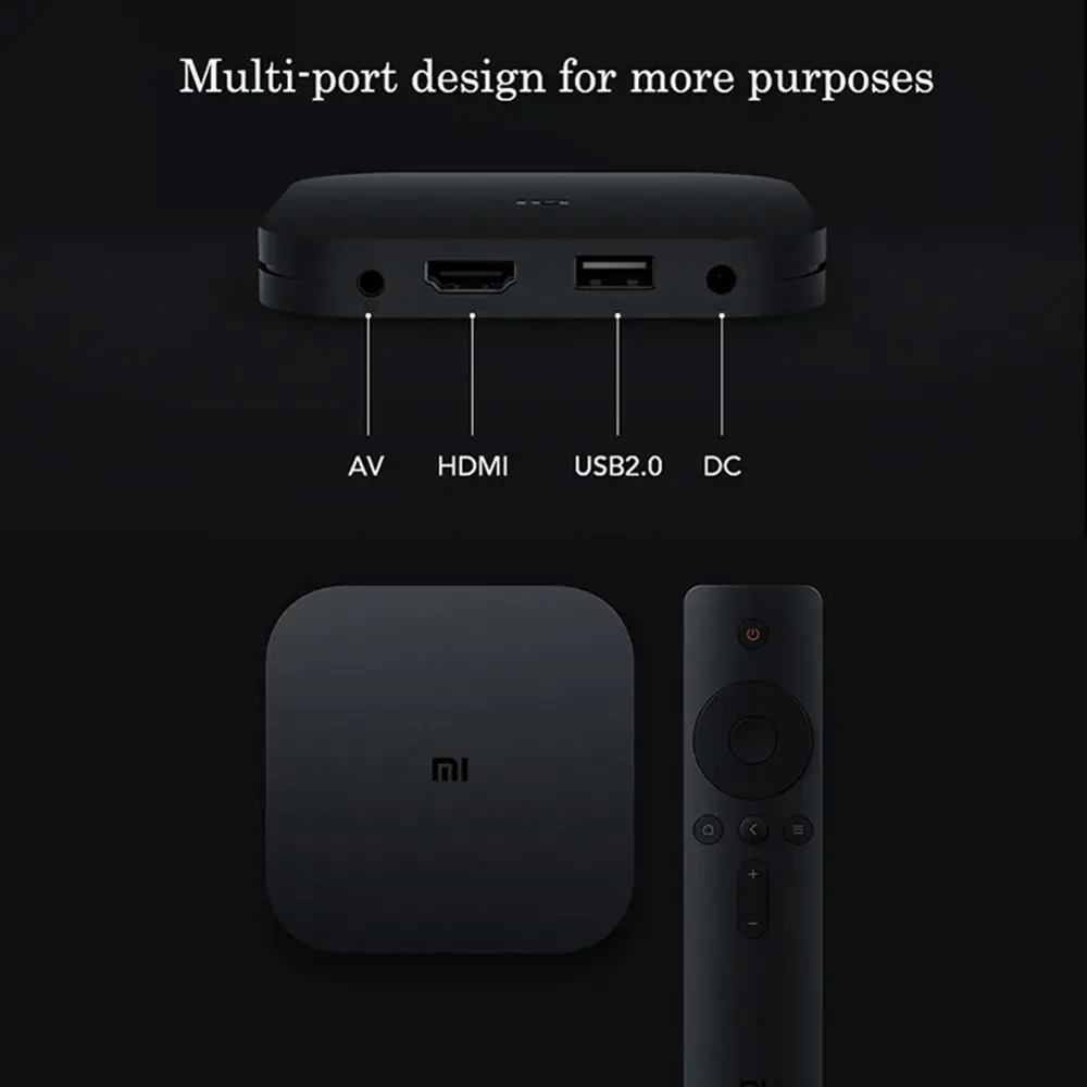 ТВ приставка Xiaomi Mi Box 4C 4K HDR Android 6 0 четырехъядерный процессор Amlogic 64 битный 1 Гб + 8 2 4