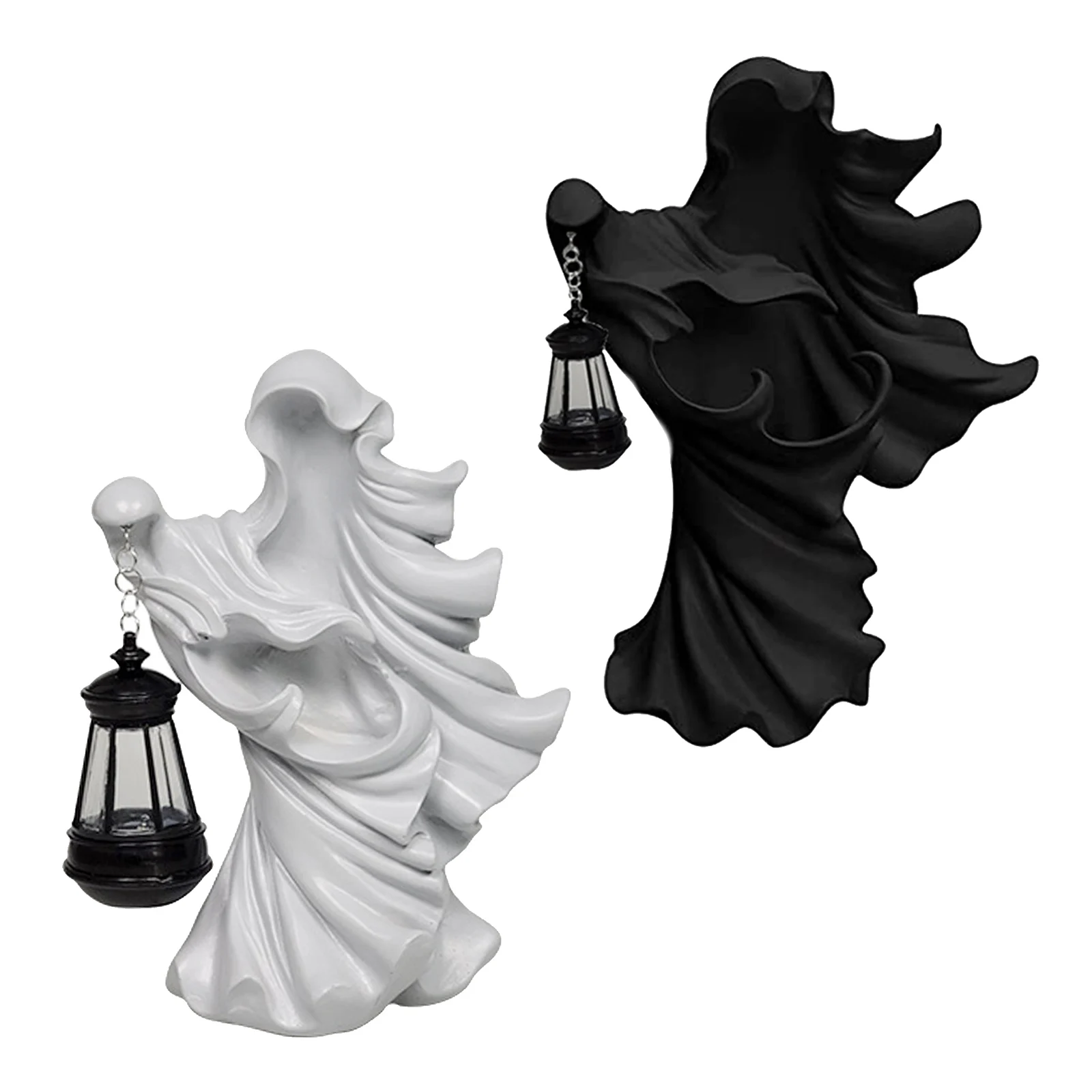 

Хэллоуин, призрак, удерживающая фонарь, статуя, креативная призрачная статуя, внутреннее и наружное украшение, полимерная статуя для украше...