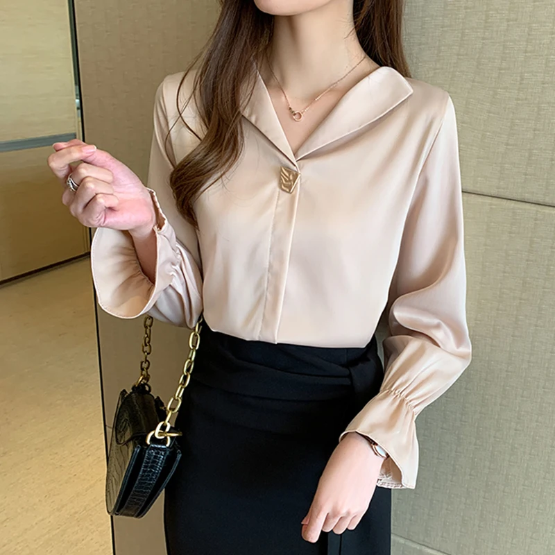 Блузка модная женская одежда blusas feminina рубашка в Корейском стиле Осенние Топы с