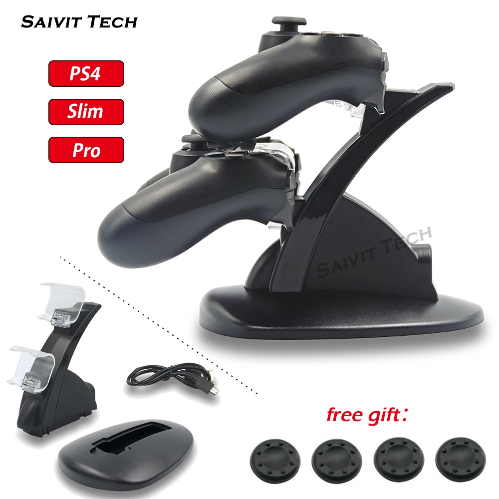 Зарядная док станция для контроллера PS4 со светодиодной подсветкой быстрой