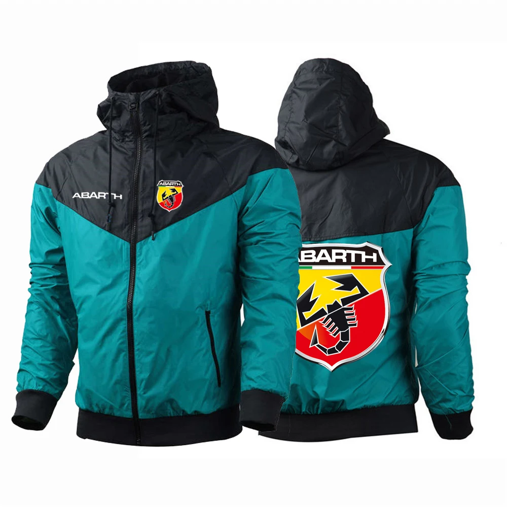 

Unisex ABARTH Summer Men's Sports Punk Leisure Fleece Sweatshirt Cardigan Streetwear Hoodies Zipper Patchwork Harajuku Jacket