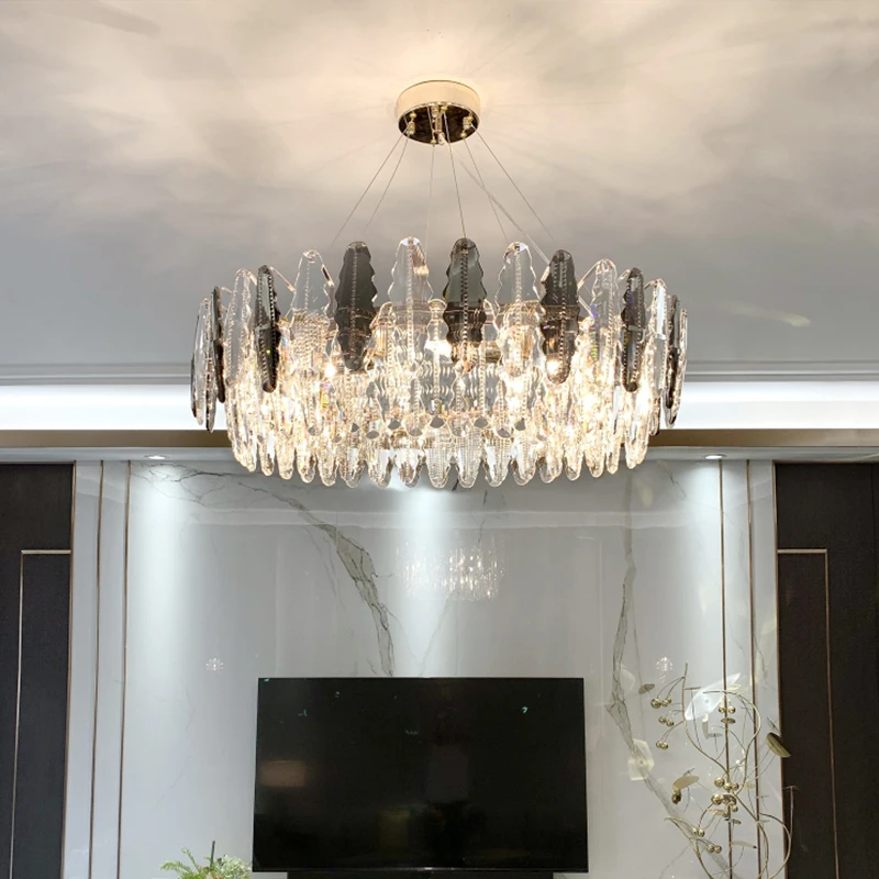 

Postmodern Crystal Pendant Lights Nordic Restaurant Dining Room Kitchen Bar Luxury Led Hanging Lights Fixtures Indoor Hanglamp