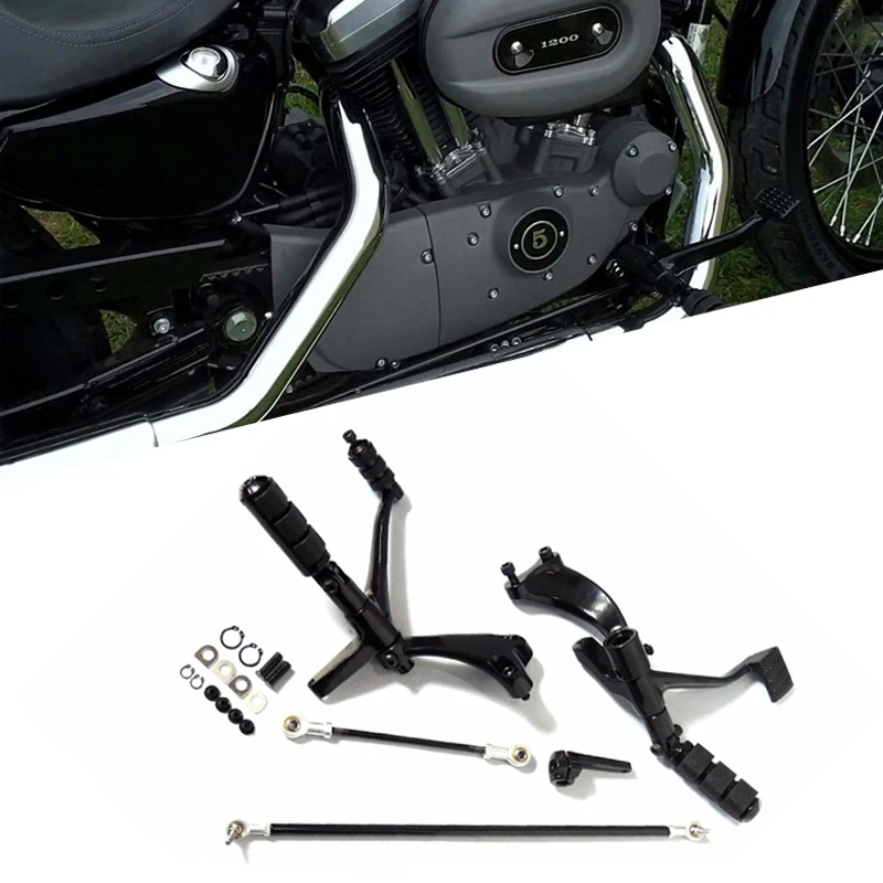 

For Harley Sportster XL Models 883 1200 XL1200 XL883 Forward Controls Foot pegs Levers Footrest Linkages Iron Custom Superlow