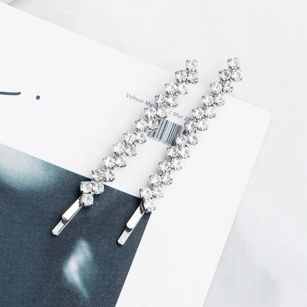 

Handmade Crystal Hair Clips Pin For Women Fashion Geometric Rhinestone Barrettes Headwear Girl Sweet Top Clip Crystal Accessorie