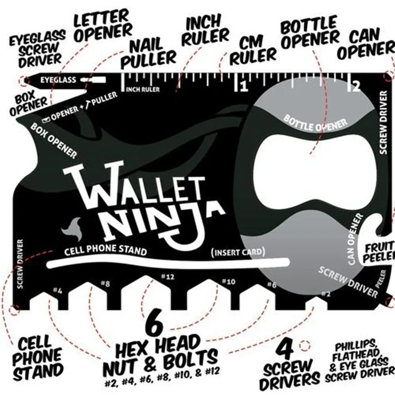 Нержавеющая сталь высокая твердость ниндзя Сабер карта бумажник ручной