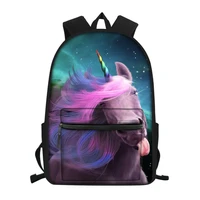 haoyun childrens little canvas backpack fantasy unicorn horse pattern students school bags kids fashion travel backpacks
