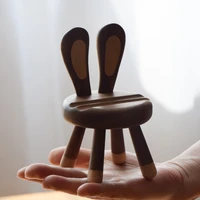 natural wood phone holder desk stand rack black walnut miniature figurines handmade craft table ornament kawaii accessories gift
