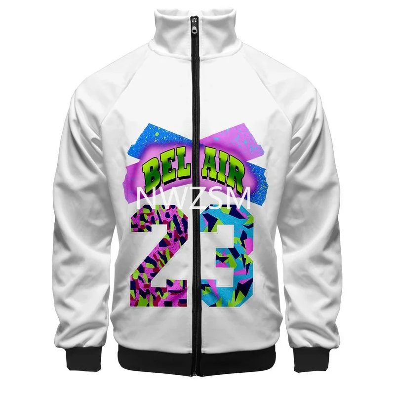 

Футболка мужская и женская с 3D Цифровым принтом, уличная одежда в стиле хип-хоп, Bel Air 23, повседневный кардиган на молнии с воротником-стойкой,...