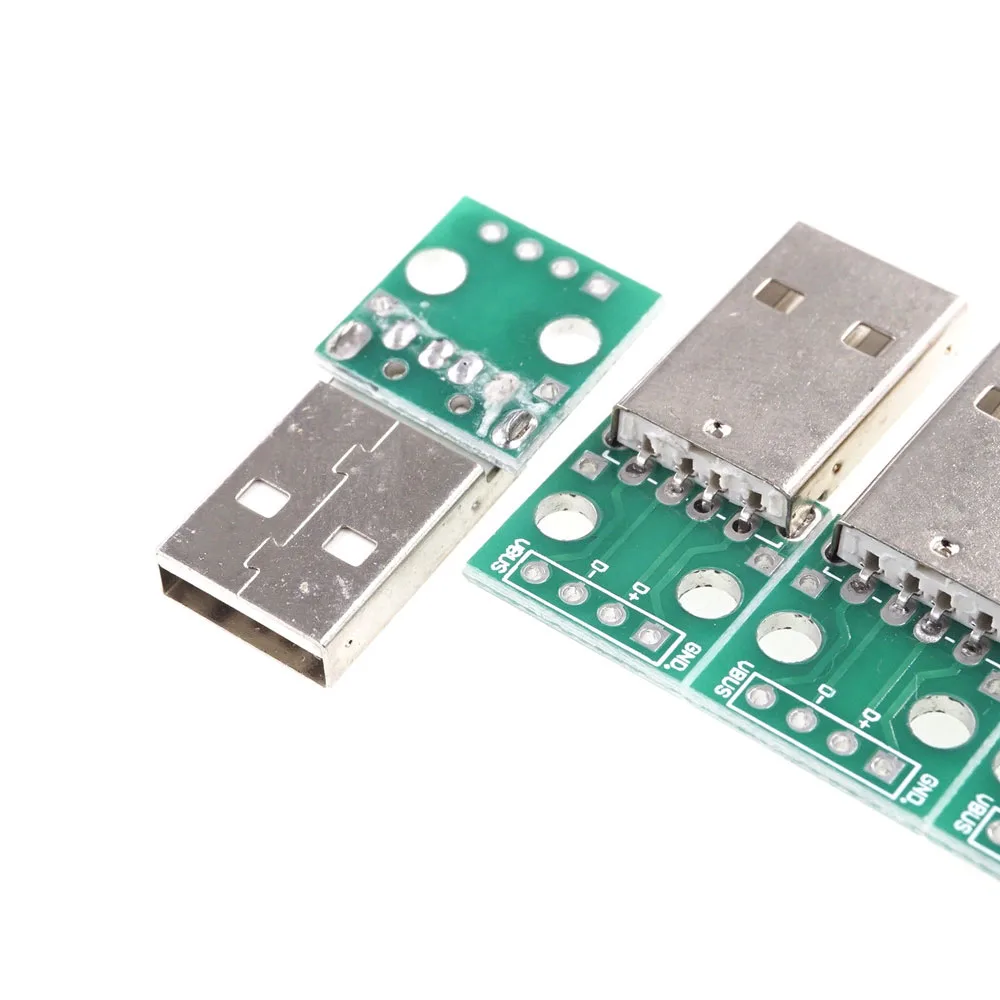 500 шт. DIY USB 2 0 Тип A штекер для DIP 4 Pin сквозные отверстия разъем адаптера PCB 54 мм