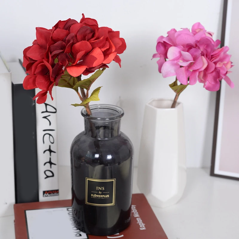 

YJFASHION Home decoration with leaf silk cloth simulation hydrangea Leaf Artificial Flowers Home Decoration Wedding Flowers