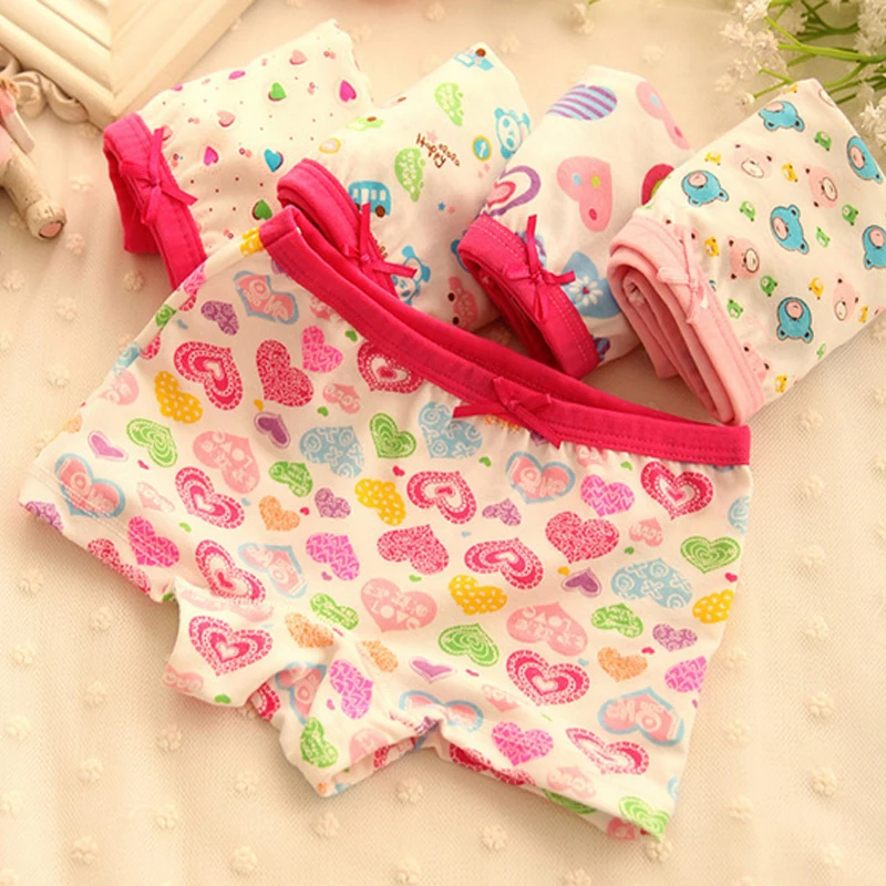 6 шт./Лот хлопковые трусы-боксеры для девочек 2-10 лет | Мать и ребенок