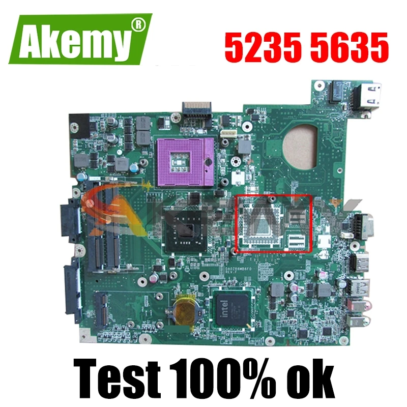 

Материнская плата AKEMY для ноутбука Acer Extensa 5235 5635 MB.EDV06.001 MBEDV06001 DA0ZR6MB6F0, работает с материнской платой ноутбука