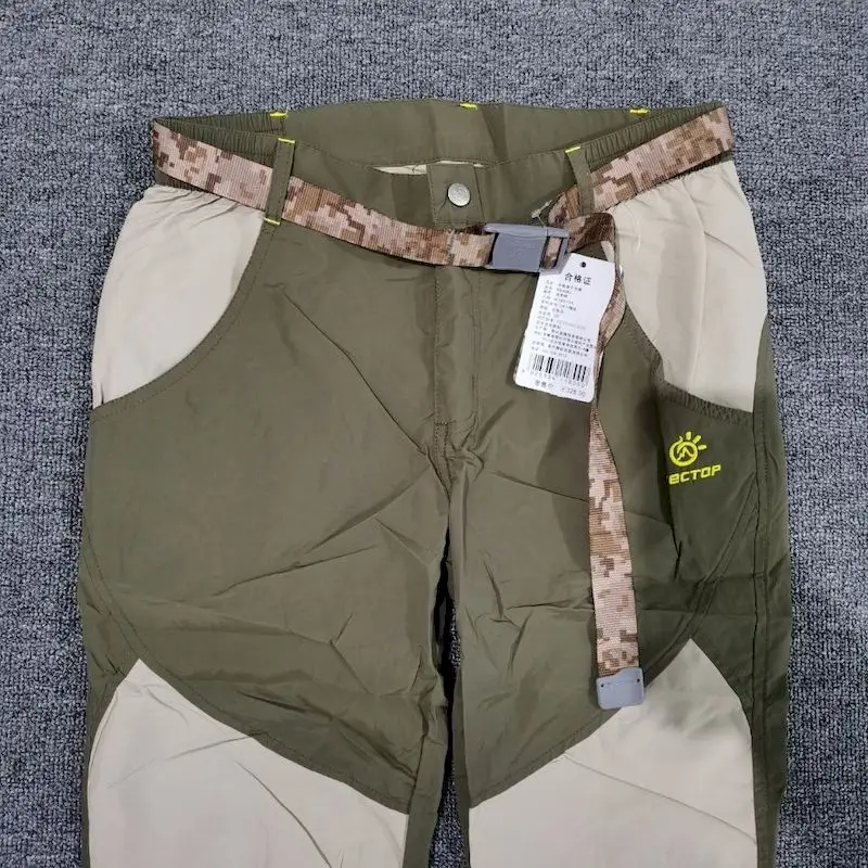 

Women Camping Pants Outdoor Pocket Zipper Mountaineering Female Running Trousers Slim Outerwear Casual Quick-dry Color Matching