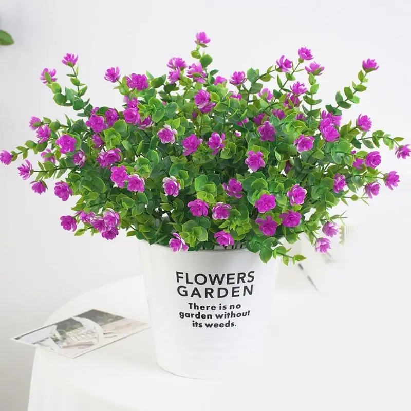 Искусственные цветы кустарники для растений на открытом воздухе пластиковые