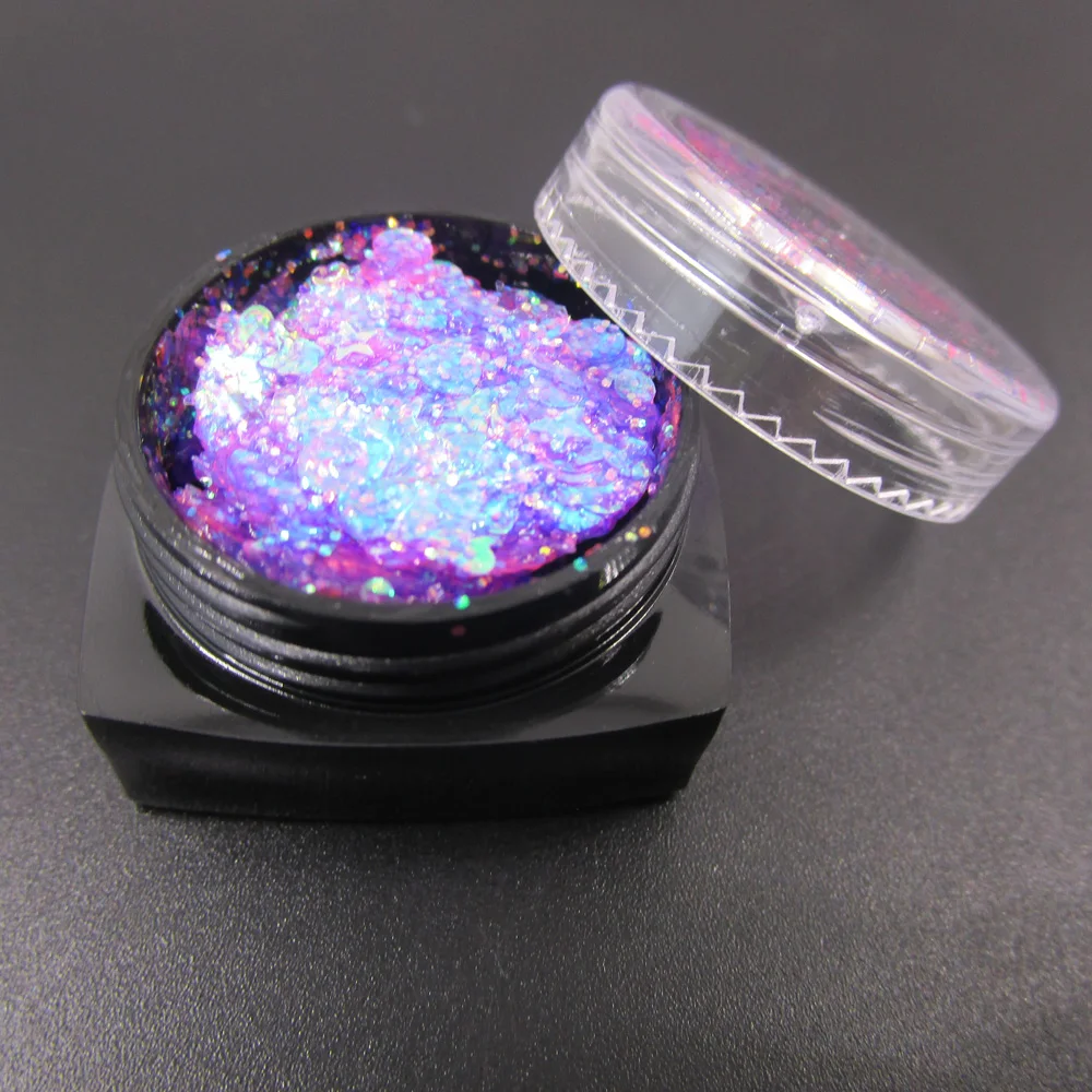 Не сужающийся книзу массивный блеск для тела гель голографическая макияжа лица и