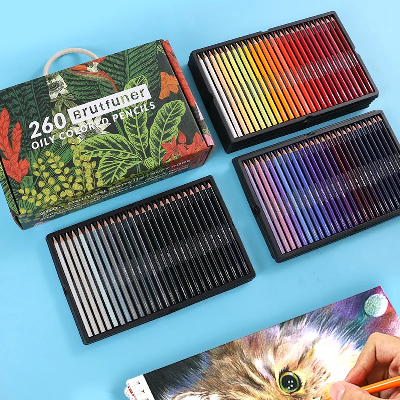 

BRUTFUNER New Products 260/520 colours oil-based professional Colored pencils art supplies for school artist drawing gift set
